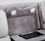Tunes 3 Piece Zero Gravity Dual Power Sofa with Drop Down Table and Immersive Sound, Loveseat with Cooling Console and Immersive Sound, and Recliner