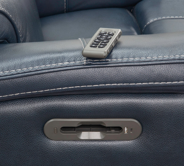 Oscar 5 Piece Leather Zero Gravity Triple Power Sectional with Left and Right Arm Facing Recliners, Armless Chair, Wedge, and Armless Recliner