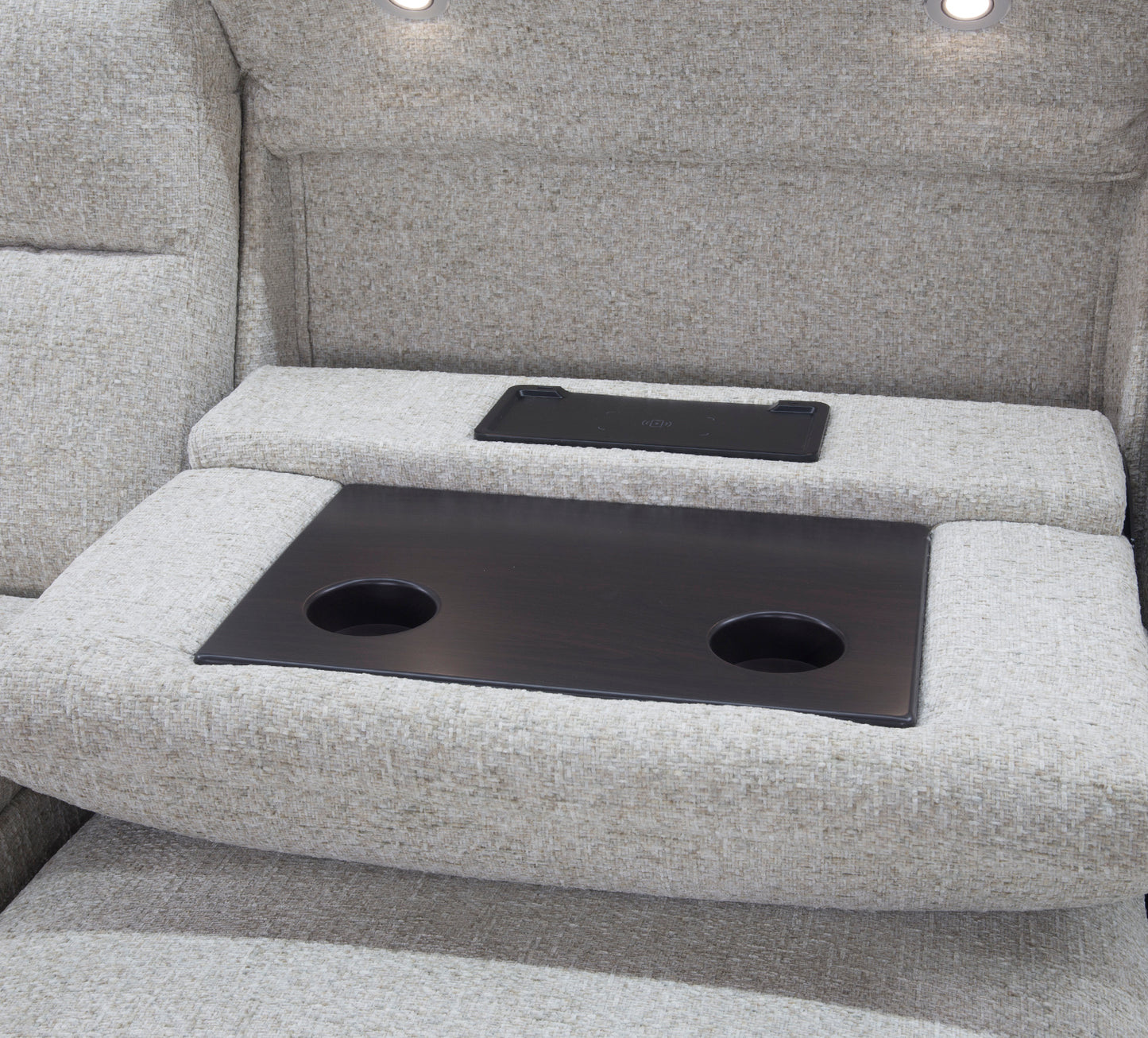 Gizmo 6 Piece Dual Power Reclining Sectional with Left Arm Facing Chaise and Drop Down Table