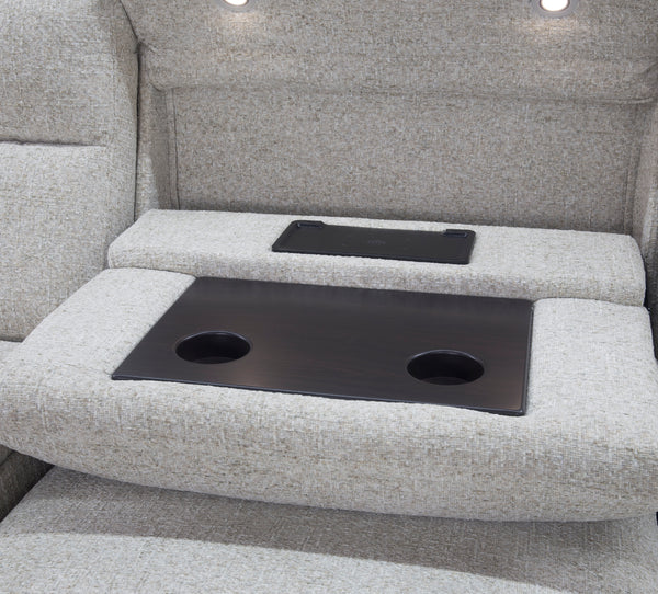 Gizmo 6 Piece Dual Power Reclining Sectional with Left Arm Facing Chaise and Drop Down Table