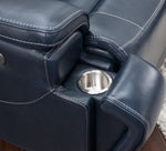 Oscar 7 Piece Leather Zero Gravity Triple Power Sectional with Left and Right Arm Facing Recliners, Armless Chair, Wedge, Armless Recliner, and 2 Storage Consoles