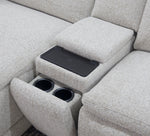 Gizmo 6 Piece Dual Power Reclining Sectional with Left Arm Facing Chaise and Drop Down Table