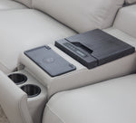 Blaise 7 Piece Leather Dual Power Sectional with Storage Console and Cooling Console