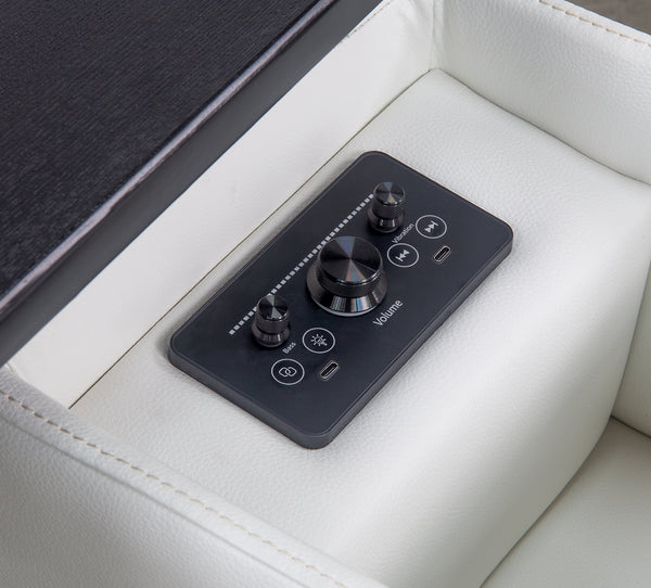 9 Piece Leather Immersive Sound Dual Power Reclining Living Room