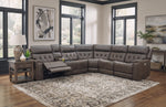 Diamond 6 Piece Triple Power Reclining Sectional with Left and Right Arm Facing Recliners