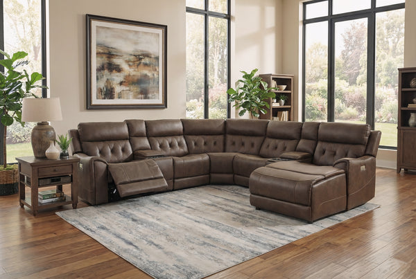 Diamond 7 Piece Triple Power Reclining Sectional with Right Arm Facing Chaise
