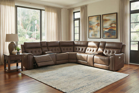 Diamond 7 Piece Triple Power Reclining Sectional with Right Arm Facing and Left Arm Facing Recliner