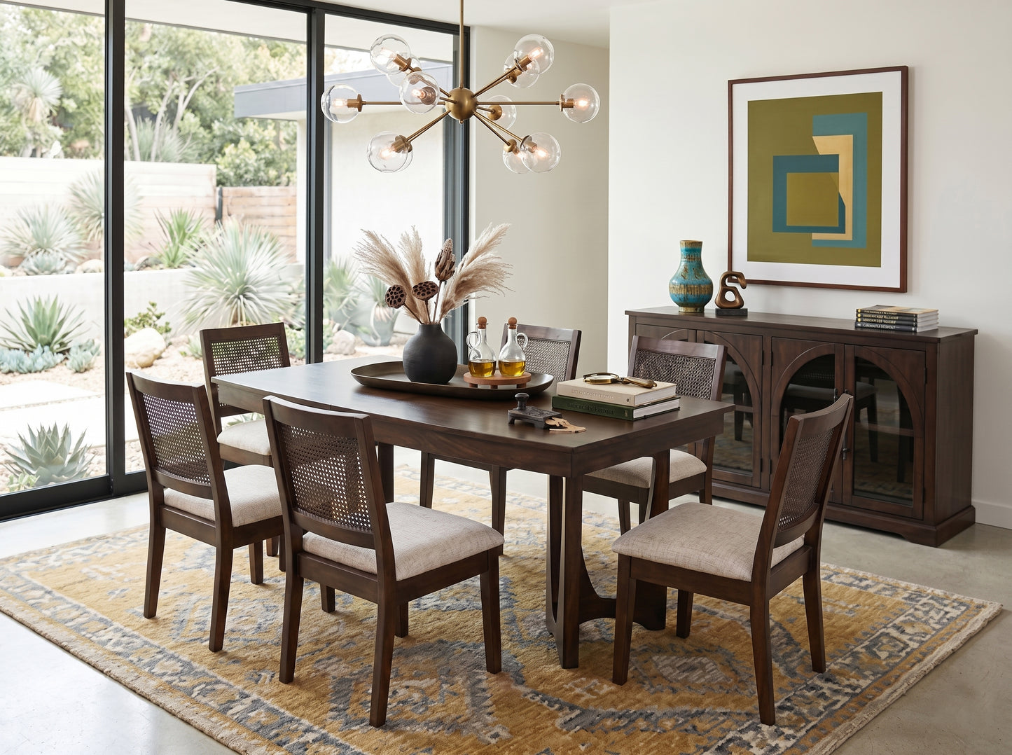 Noah Dark 5 Piece Rectangular Dining Table & 4 Chairs