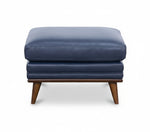 Emmitt Navy II Leather Ottoman
