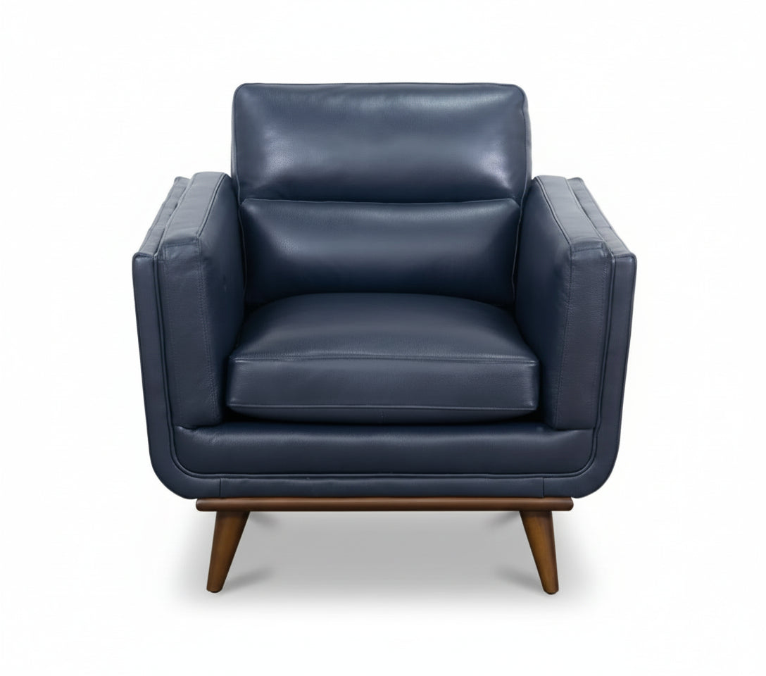 Emmitt Navy II Leather Chair
