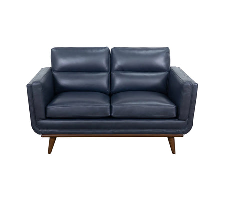 Emmitt Navy II Lthr Loveseat