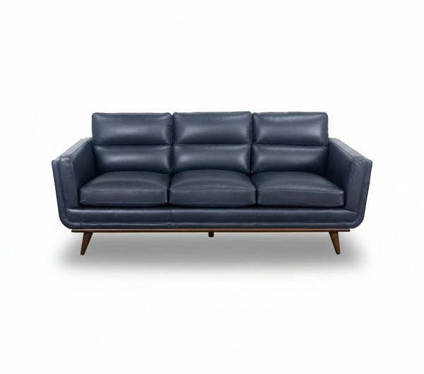 Emmitt Navy II Leather Sofa 83