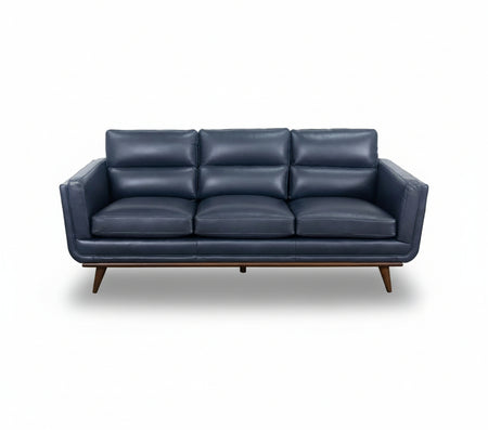 Emmitt Navy II Leather Sofa 83