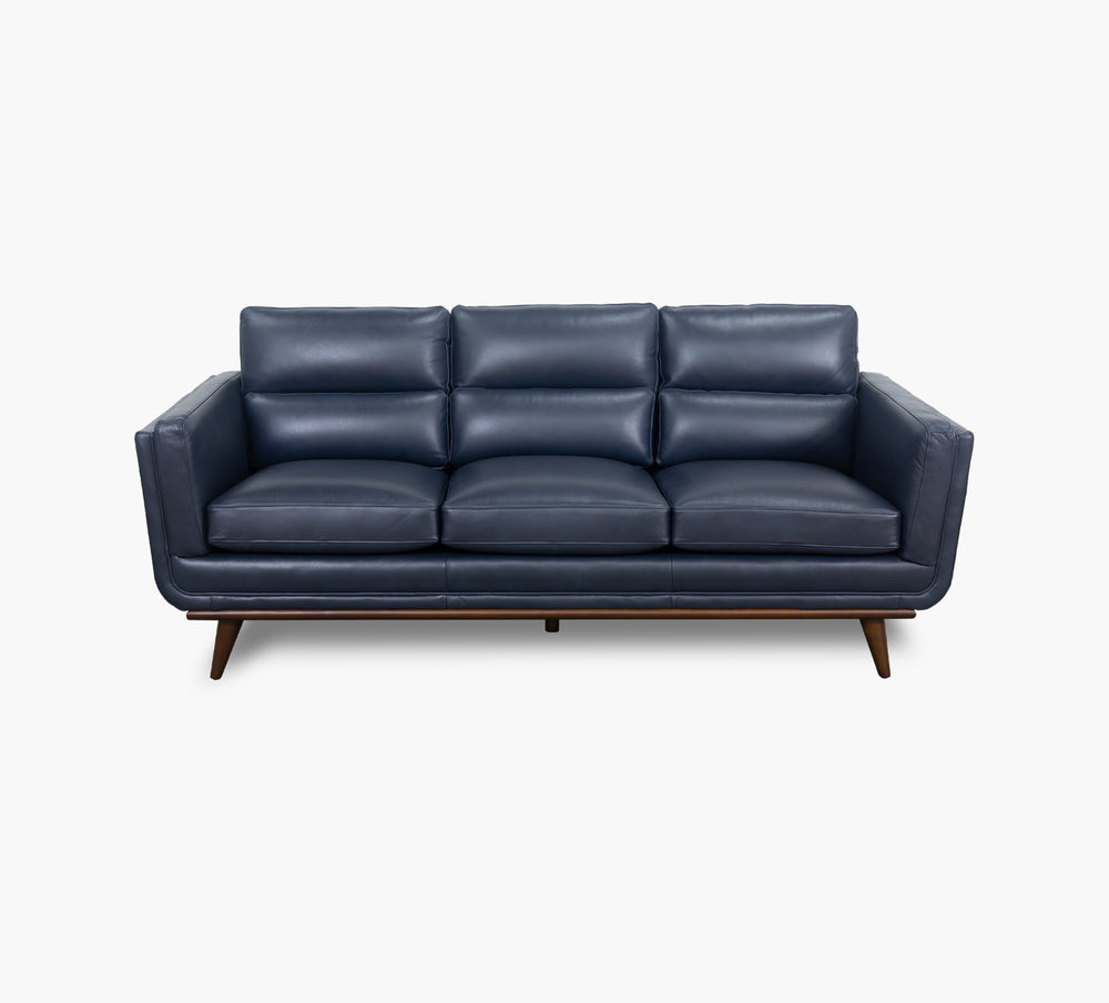 Emmitt Navy II 5 Piece Leather Living Room