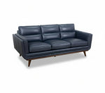 Emmitt Navy II Leather Sofa 83