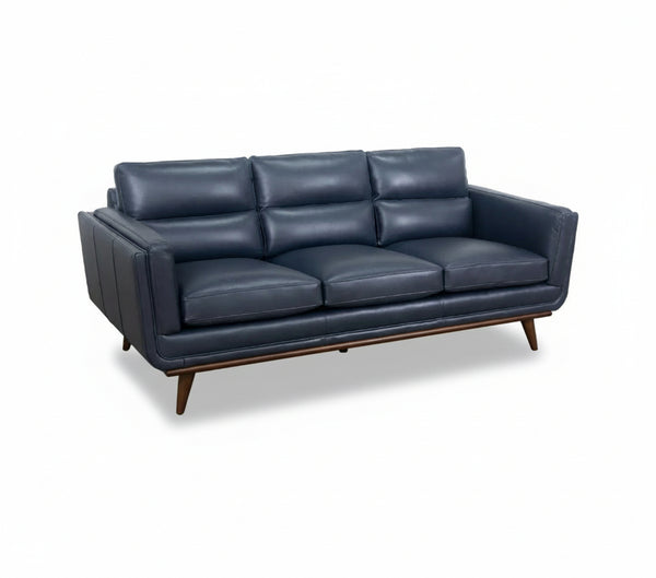 Emmitt Navy II Leather Sofa 83