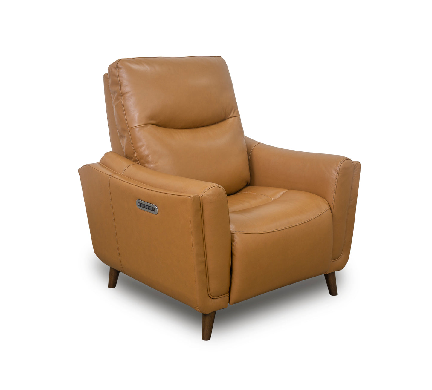 Ethan Caramel Leather Triple Power Recliner Kane's Furniture
