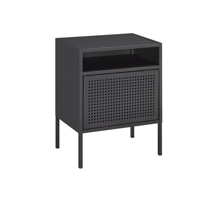 Mesita de noche gris Ember con USB
