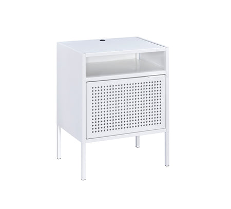 Mesita de noche Ember White con USB