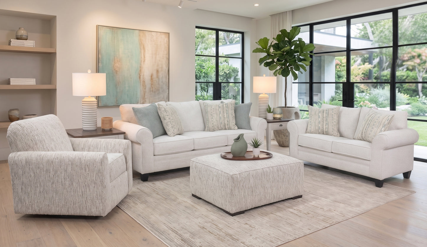 Fawn 3 Piece Sofa, Loveseat, and Swivel Chair