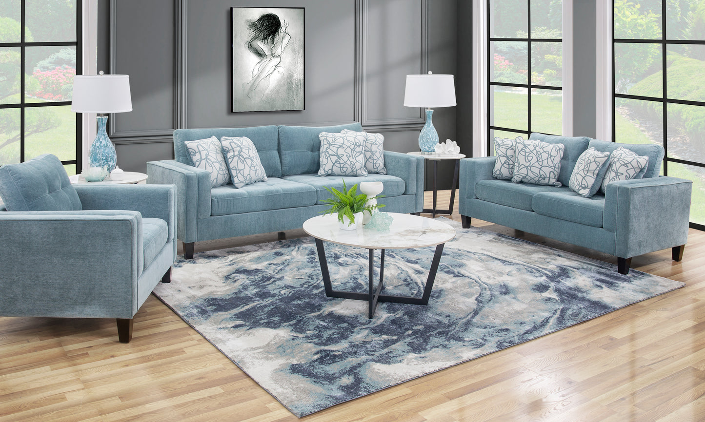 Fleming Teal 5 Piece Living Room