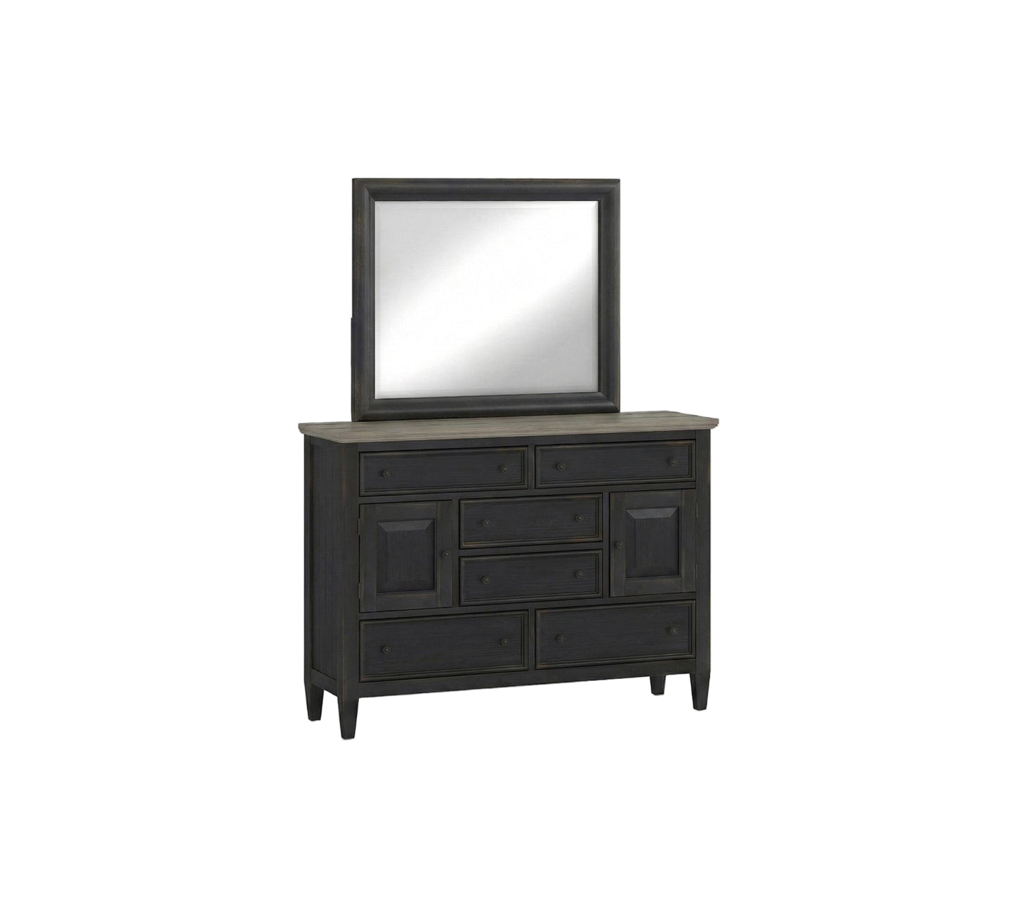 Farm House Charcoal 62" Chesser and Mirror