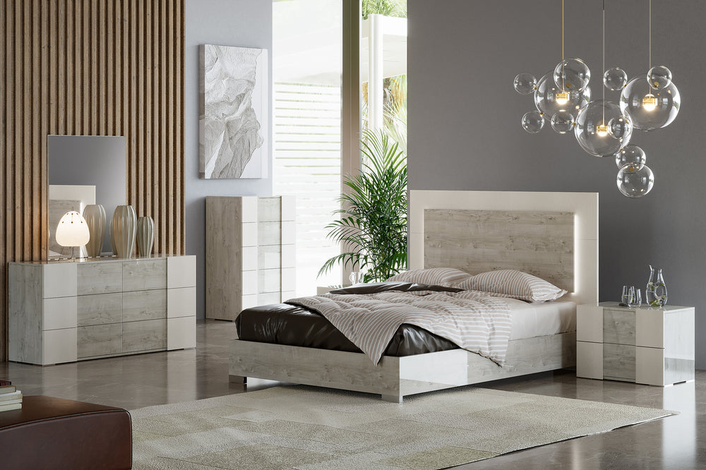 Fiorella 6 Piece Queen Lighted Panel Bedroom