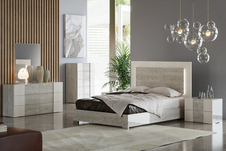 Fiorella 6 Piece Queen Lighted Panel Bedroom