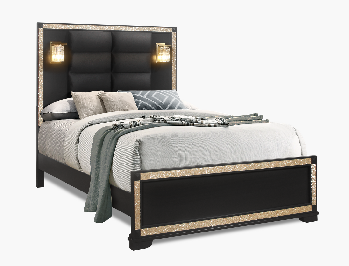 Blake Queen Lighted Panel Bed