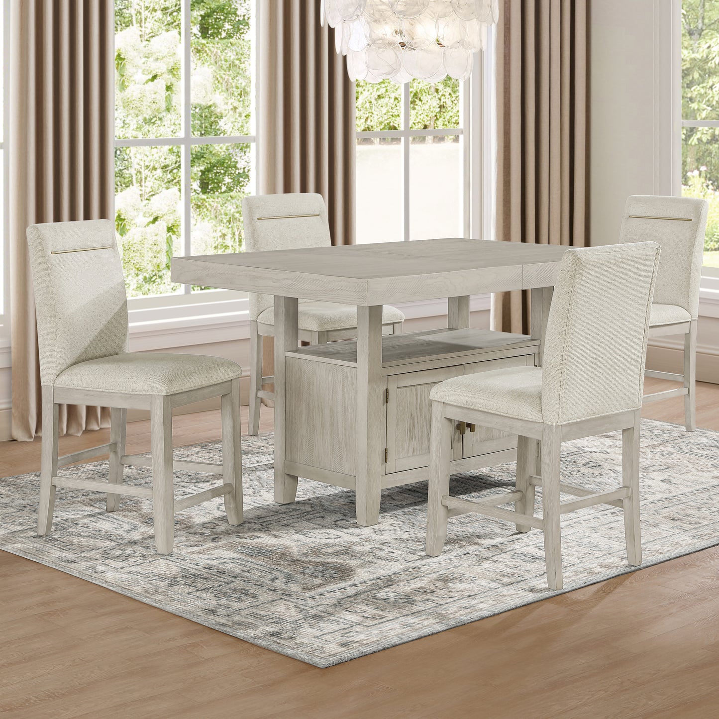 Garland Light Pub 7 Piece Dining Set With 6 Counter Stools