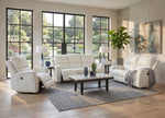 Aria White 5 Piece Leather Reclining Living Room