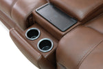 Hero Umber Leather Zero Gravity Triple Power Reclining Sofa
