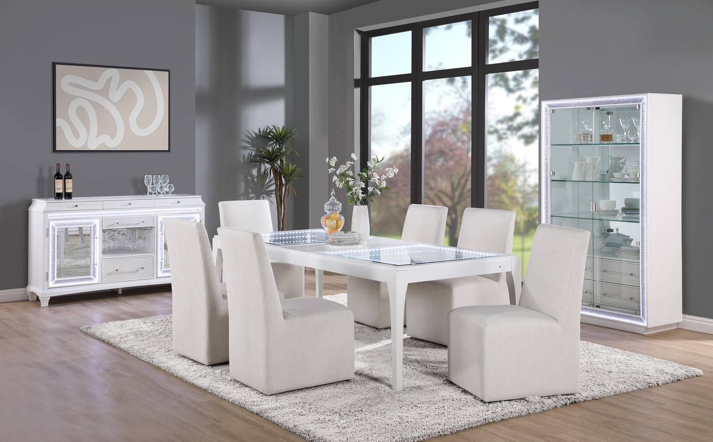 Anastasia 5PC Dining Set with Caster Chairs