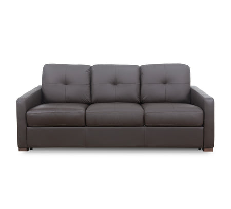 Cama Queen de cuero color chocolate de Italia