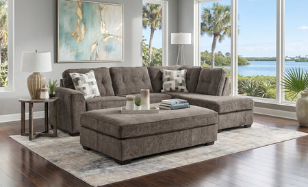Java 2 Piece Sectional with Cocktail Ottoman
