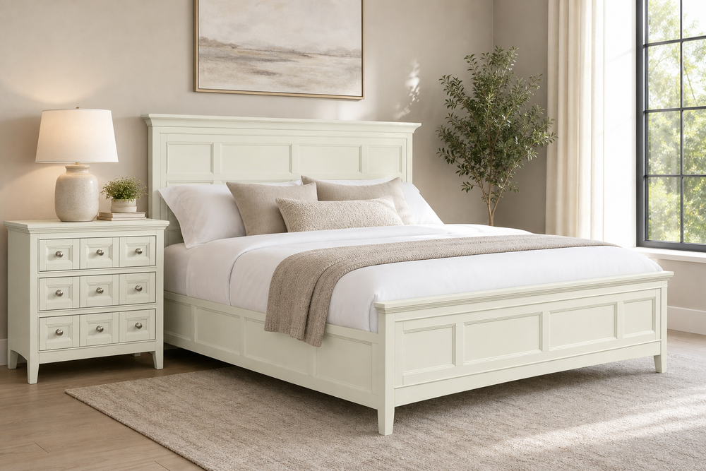 Kentwood Antique White Queen Panel Bed