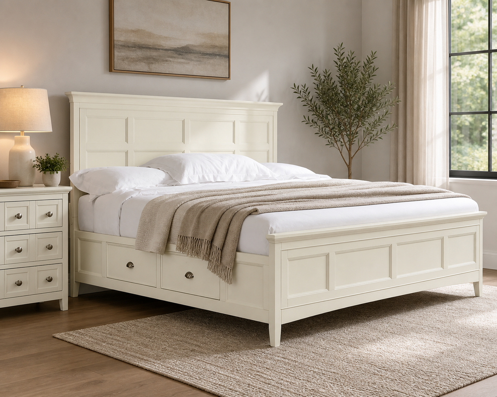 Kentwood Antique White Queen Storage Bed