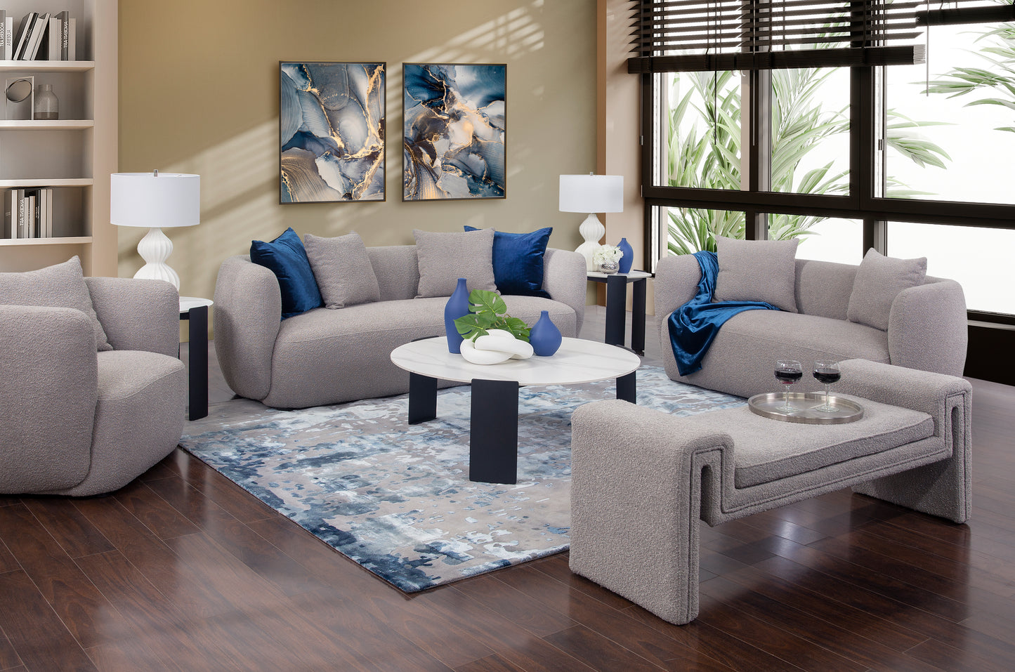Kyra Grey 3 Piece Living Room