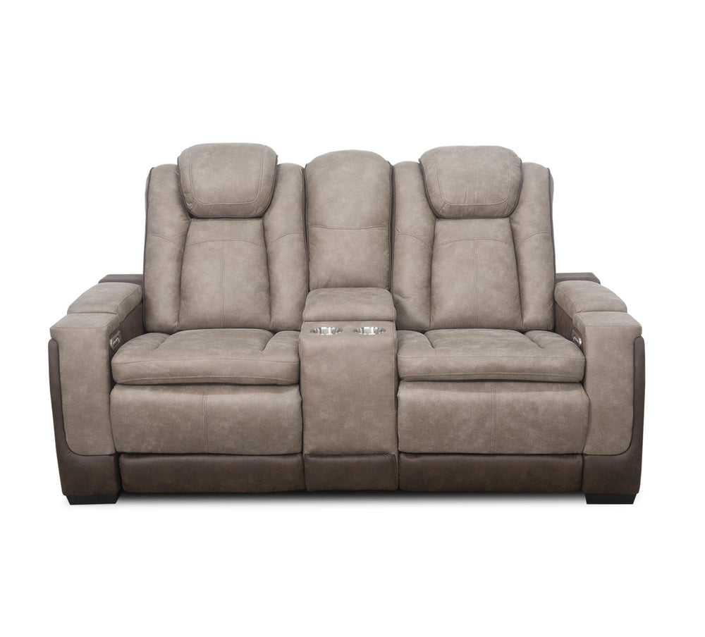 Lantana Dual Power Reclining Console Loveseat