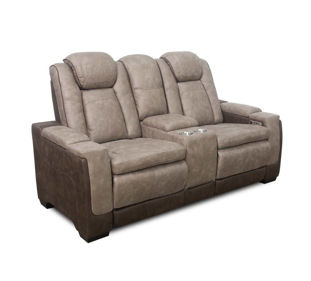 Lantana Dual Power Reclining Console Loveseat