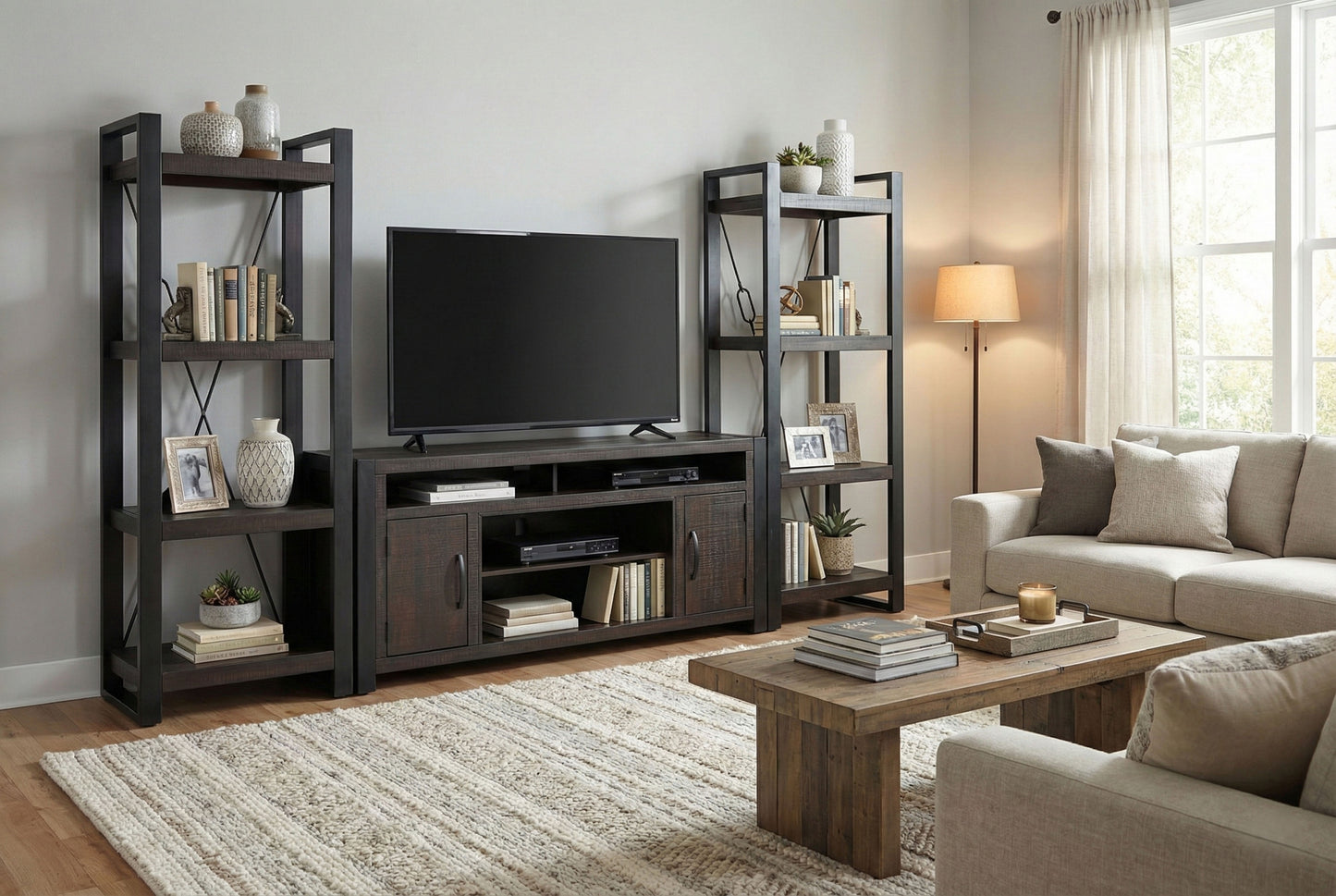 Lockhart 3 Piece Wall Unit with 78" TV Console"