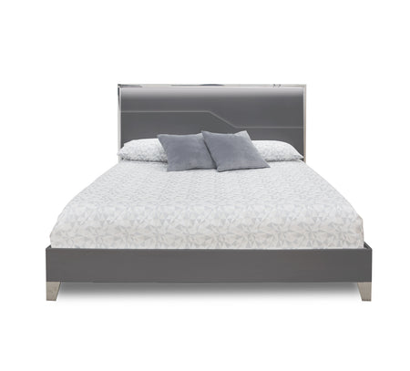 Cama King de 3 piezas con paneles iluminados Logica Graphite