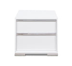 Mesita de noche blanca con dos cajones Logica