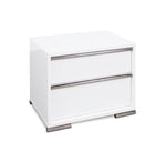 Mesita de noche blanca con dos cajones Logica