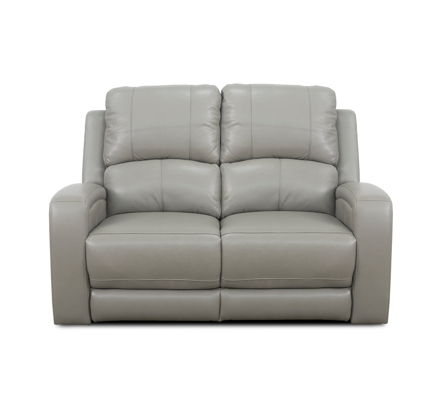 Aria Grey Leather Reclining Loveseat