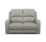 Aria Grey Leather Reclining Loveseat