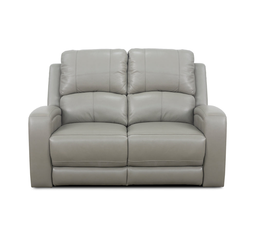 Aria Grey Leather Zero Gravity Dual Power Loveseat
