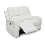 Aria White Leather Reclining Loveseat