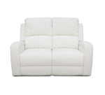 Aria White Leather Reclining Loveseat