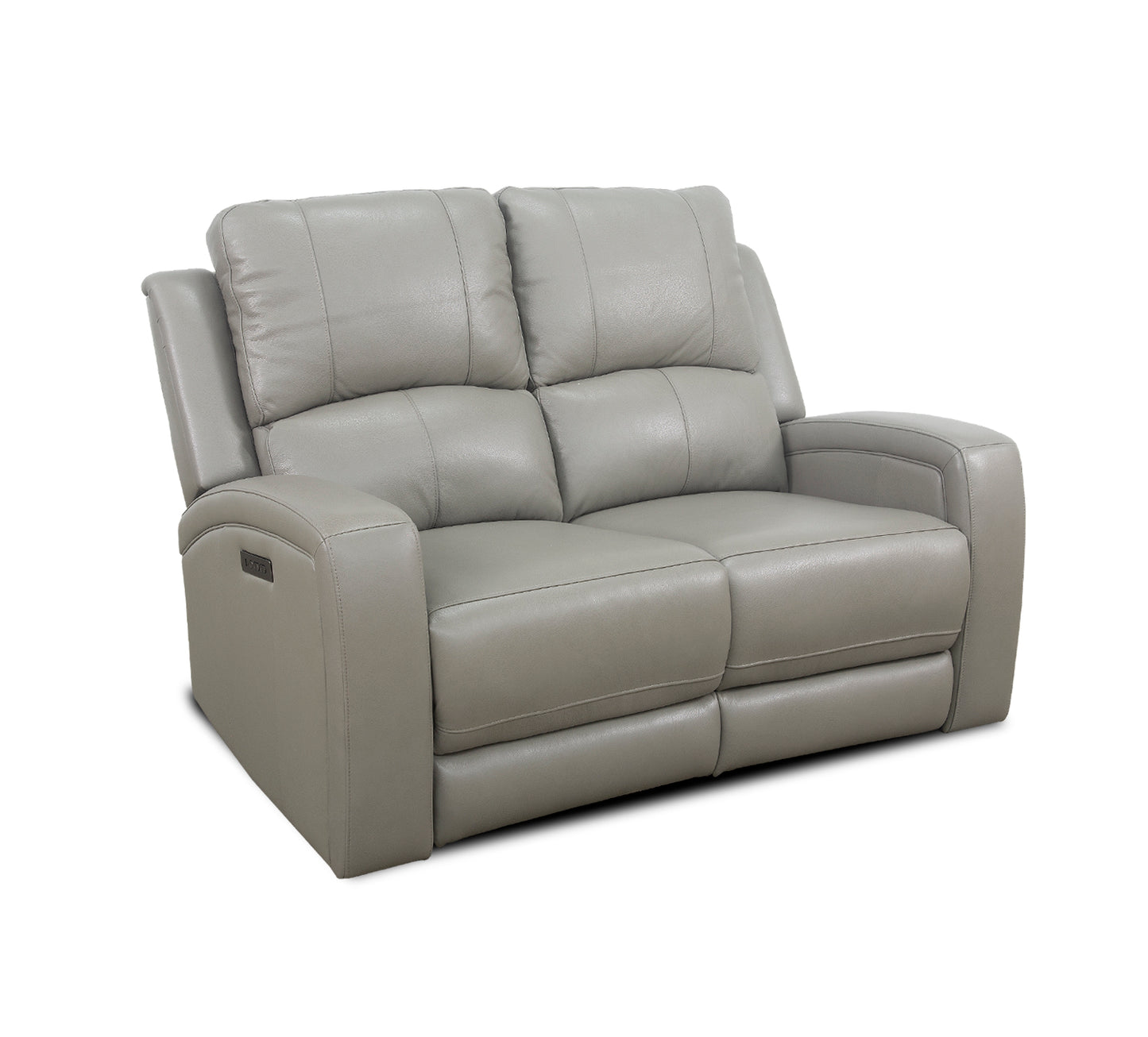 Aria Grey Leather Zero Gravity Dual Power Loveseat